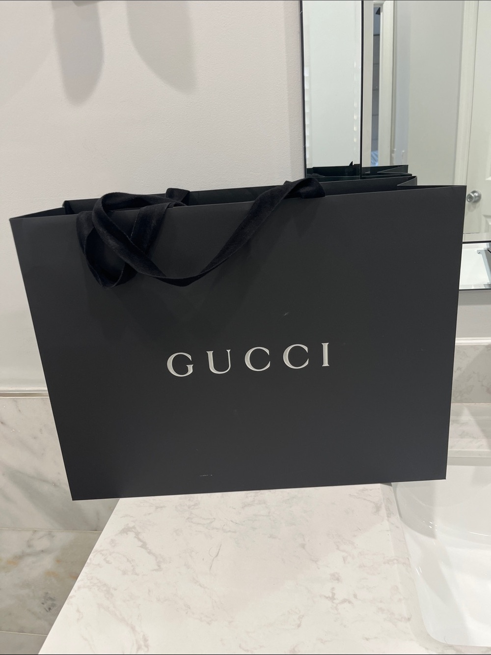 Gucci Black Logo Shopping Tote